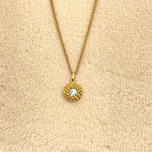 Auth Chanel Rhinestone GD Engraved
Necklace W/Box - Picture 10 of 12